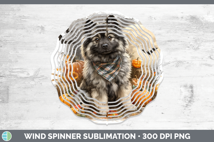 Keeshond Wind Spinner Dogs 04 Bandana Halloween Sublimation