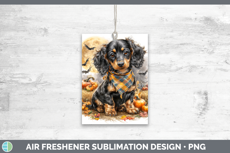 Long-haired Dachshund Air Freshener Dogs 04 Bandana Hallowee