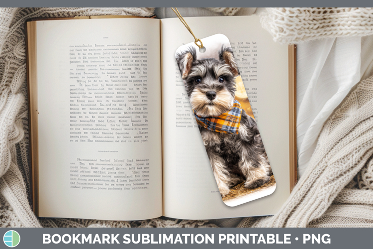 Miniature Schnauzer Bookmark Dogs 04 Bandana Halloween Subli