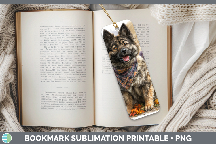 Norwegian Elkhound Bookmark Dogs 04 Bandana Halloween Sublim
