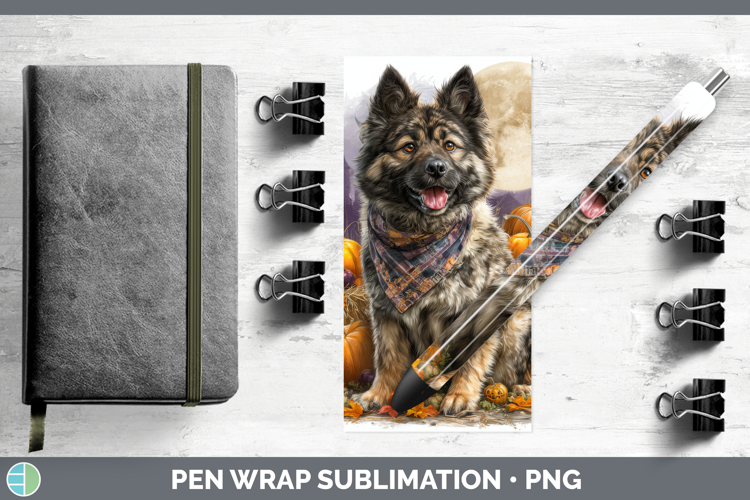 Norwegian Elkhound Pen Wrap Dogs 04 Bandana Halloween Sublim