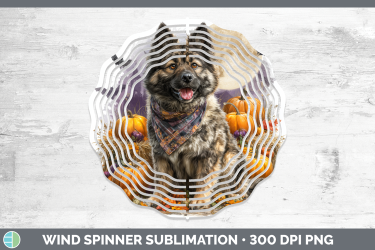 Norwegian Elkhound Wind Spinner Dogs 04 Bandana Halloween Su