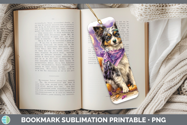 Papillon Bookmark Dogs 04 Bandana Halloween Sublimation Prin