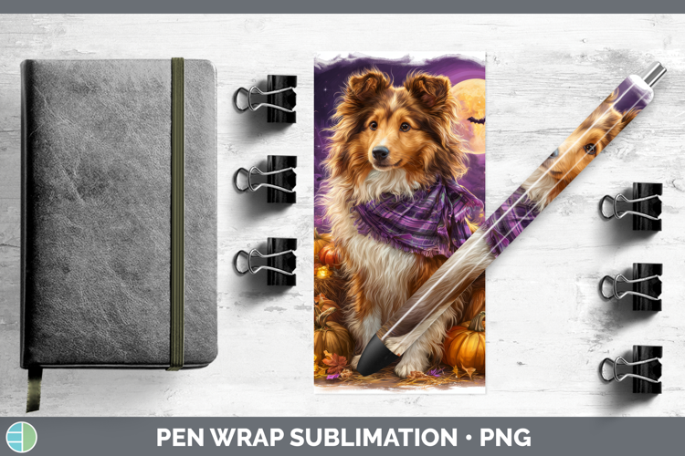 Rough Collie Pen Wrap Dogs 04 Bandana Halloween Sublimation