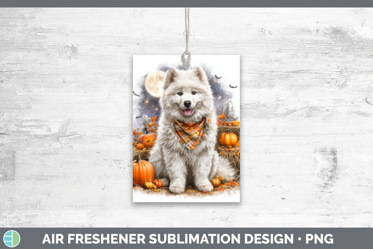 Samoyed Air Freshener Dogs 04 Bandana Halloween Sublimation