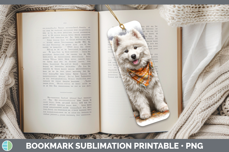 Samoyed Bookmark Dogs 04 Bandana Halloween Sublimation Print