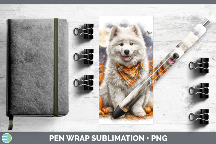 Samoyed Pen Wrap Dogs 04 Bandana Halloween Sublimation Pen D