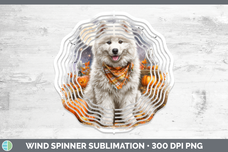 Samoyed Wind Spinner Dogs 04 Bandana Halloween Sublimation S