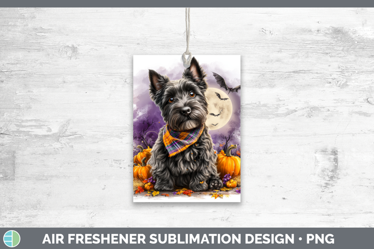 Scottish Terrier Air Freshener Dogs 04 Bandana Halloween Sub