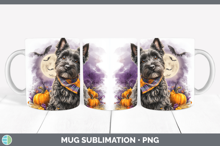 Scottish Terrier Mug Wrap Dogs 04 Bandana Halloween Sublimat
