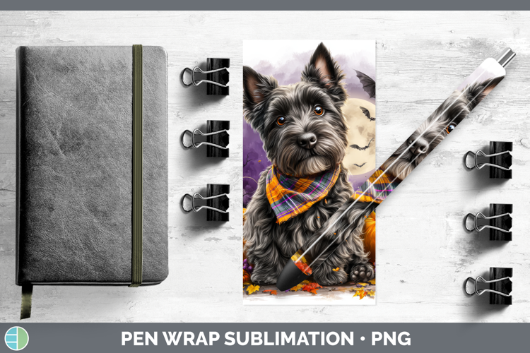 Scottish Terrier Pen Wrap Dogs 04 Bandana Halloween Sublimat