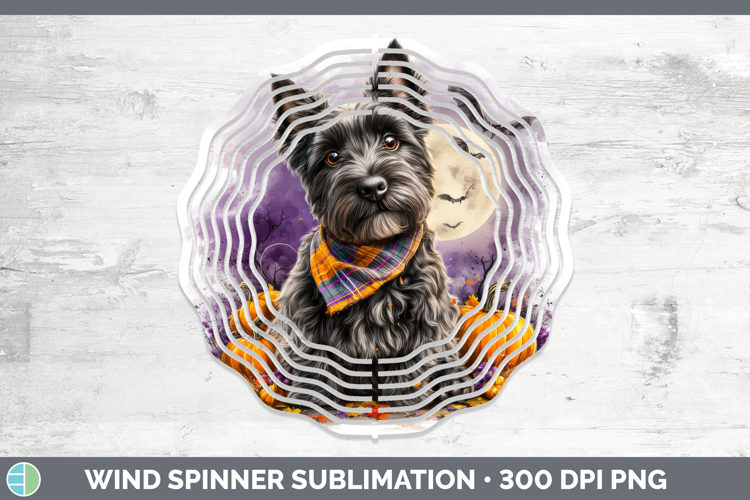 Scottish Terrier Wind Spinner Dogs 04 Bandana Halloween Subl
