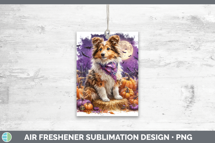 Shetland Sheepdog Air Freshener Dogs 04 Bandana Halloween Su