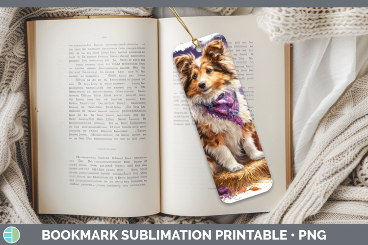 Shetland Sheepdog Bookmark Dogs 04 Bandana Halloween Sublima