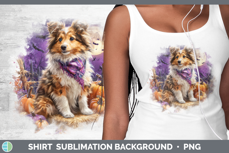 Shetland Sheepdog Shirt Dogs 04 Bandana Halloween Sublimatio
