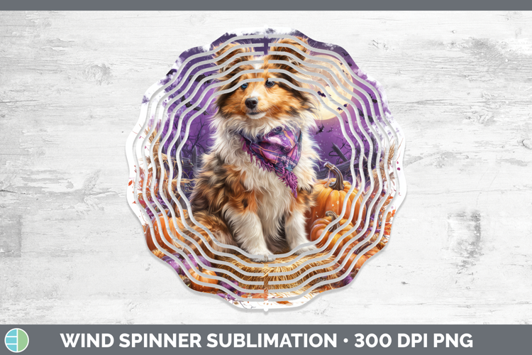 Shetland Sheepdog Wind Spinner Dogs 04 Bandana Halloween Sub