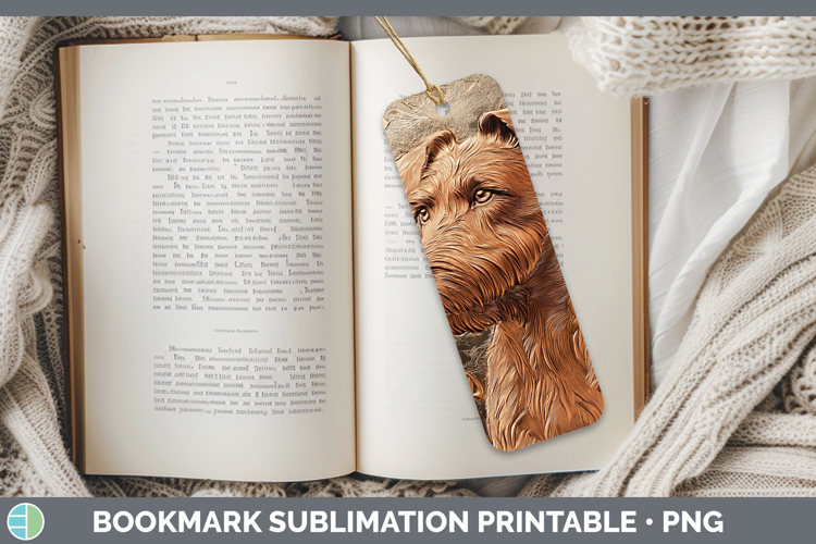 Dogs 04 Copper Relief Airedale Terrier Bookmark Sublimation