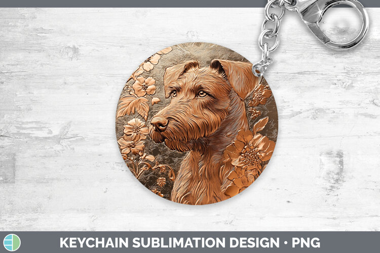 GorgeousDogs 04 Copper Relief Keychain design.