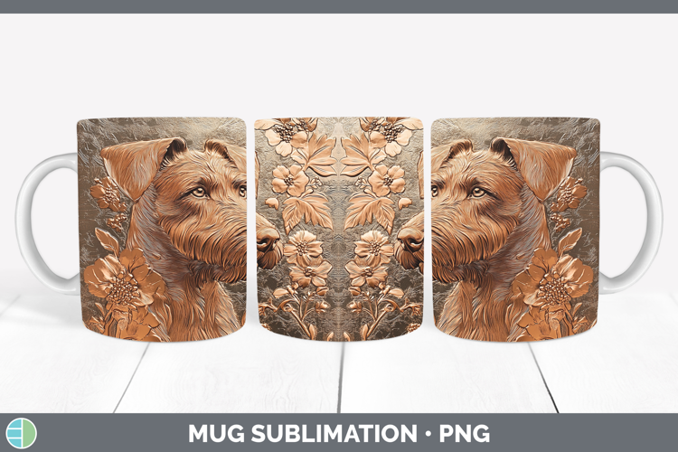 Dogs 04 Copper Relief Airedale Terrier Mug Wrap Sublimation