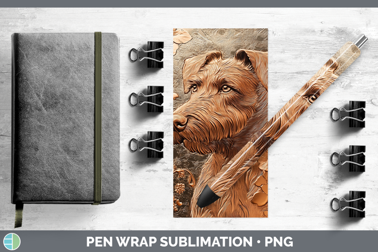 Dogs 04 Copper Relief Airedale Terrier Pen Wrap Sublimation