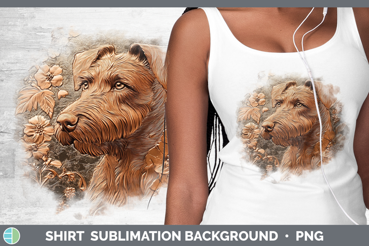 Dogs 04 Copper Relief Airedale Terrier Shirt Sublimation Sub