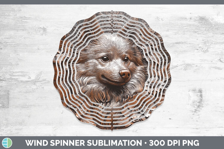 GorgeousDogs 04 Copper Relief Wind Spinner design.