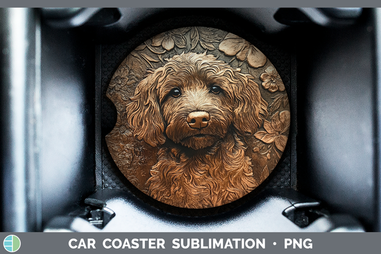 Dogs 04 Copper Relief Bernedoodle Car Coaster Sublimation D