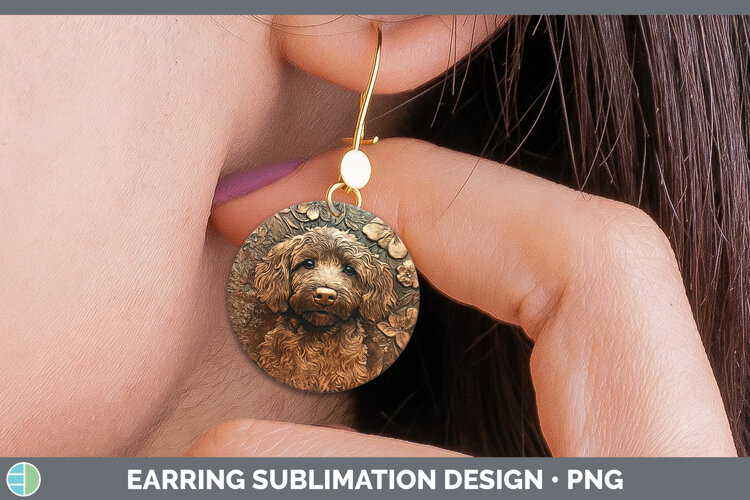 GorgeousDogs 04 Copper Relief Round Earrings design.