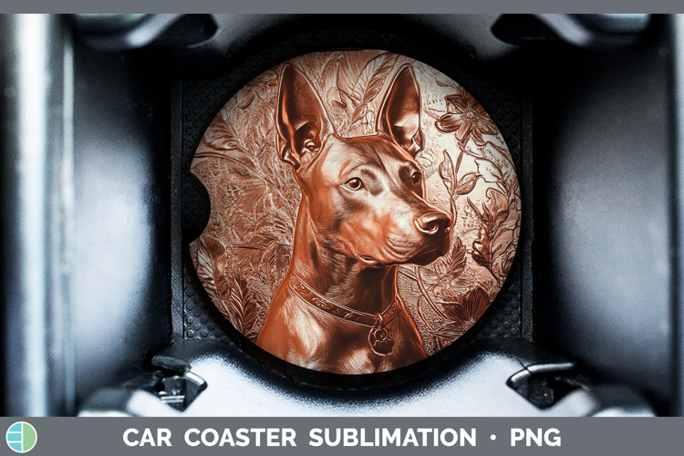 Dogs 04 Copper Relief Bull Terrier Car Coaster Sublimation