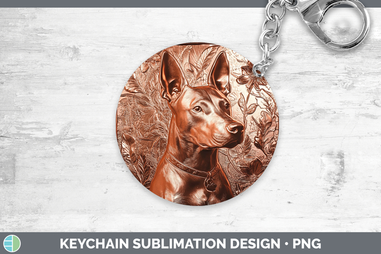 Dogs 04 Copper Relief Bull Terrier Keychain Sublimation Keyr