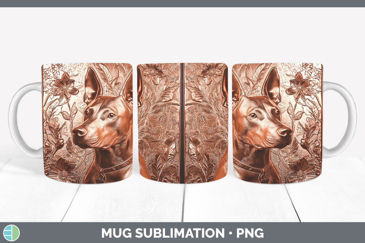 Dogs 04 Copper Relief Bull Terrier Mug Wrap Sublimation Coff