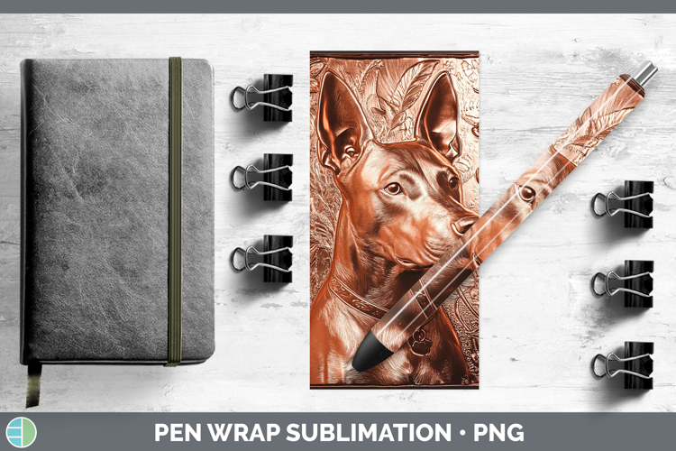 Dogs 04 Copper Relief Bull Terrier Pen Wrap Sublimation Pen