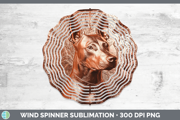 Dogs 04 Copper Relief Bull Terrier Wind Spinner Sublimation
