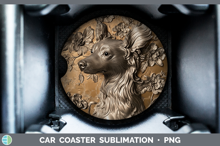 Dogs 04 Copper Relief Hairless Chinese Crested Car Coaster S