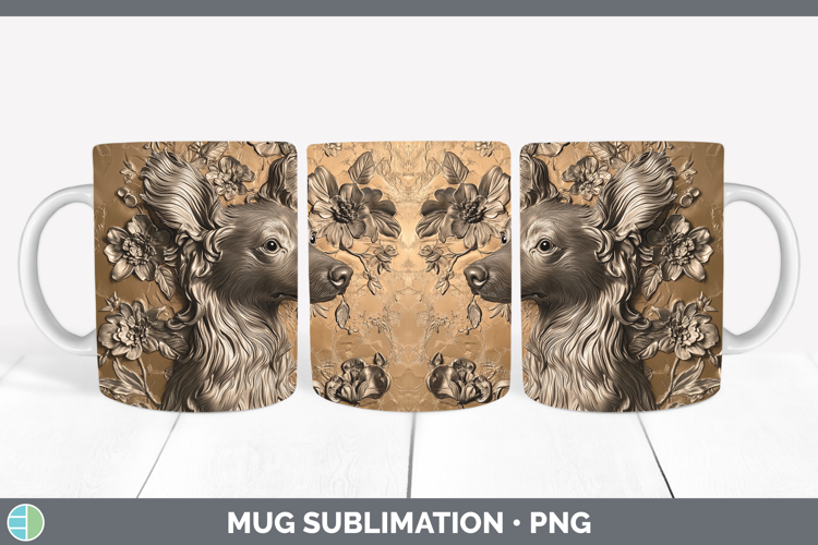 Dogs 04 Copper Relief Hairless Chinese Crested Mug Wrap Subl