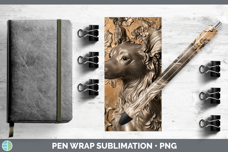 Dogs 04 Copper Relief Hairless Chinese Crested Pen Wrap Subl