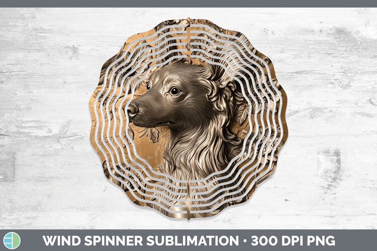 GorgeousDogs 04 Copper Relief Wind Spinner design.