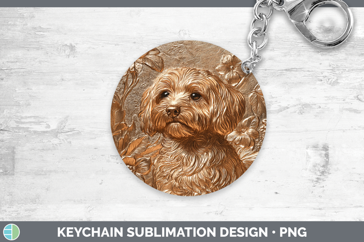 Dogs 04 Copper Relief Havanese Keychain Sublimation Keyring