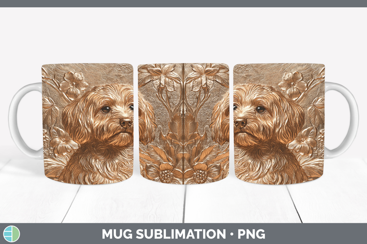 Dogs 04 Copper Relief Havanese Mug Wrap Sublimation Coffee C
