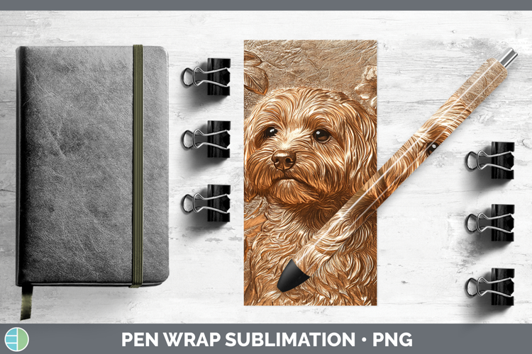 Dogs 04 Copper Relief Havanese Pen Wrap Sublimation Pen Desi