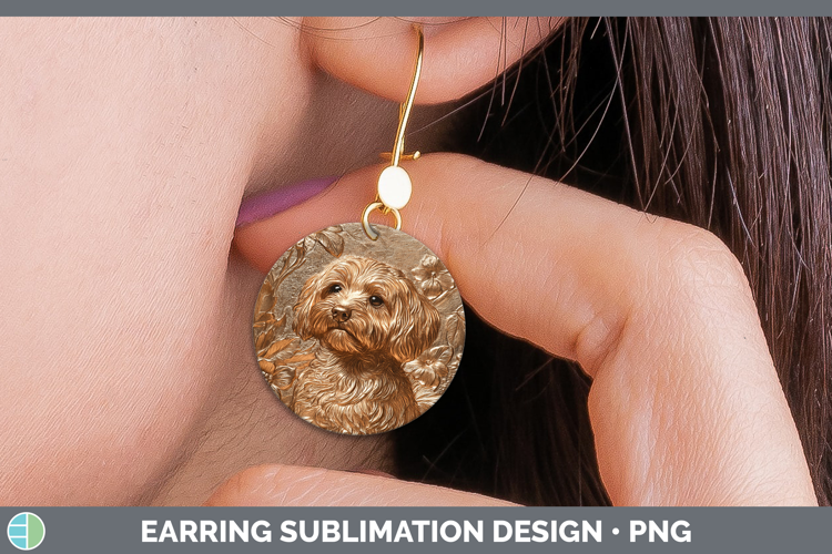 Dogs 04 Copper Relief Havanese Round Earrings Sublimation Ea