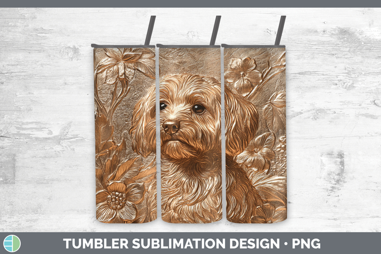 Dogs 04 Copper Relief Havanese Tumbler Sublimation 20 oz Ski