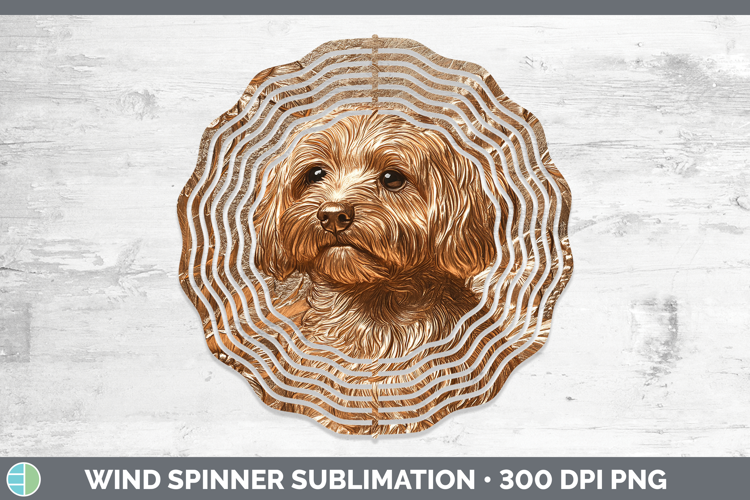 Dogs 04 Copper Relief Havanese Wind Spinner Sublimation Spin