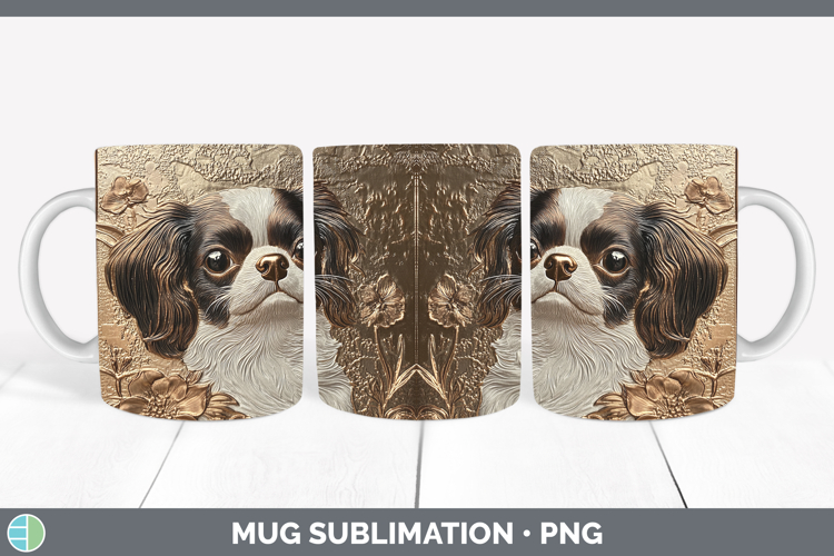 Dogs 04 Copper Relief Japanese Chin Mug Wrap Sublimation Cof