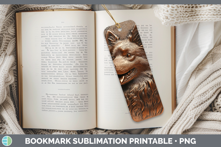 Dogs 04 Copper Relief Keeshond Bookmark Sublimation Printabl
