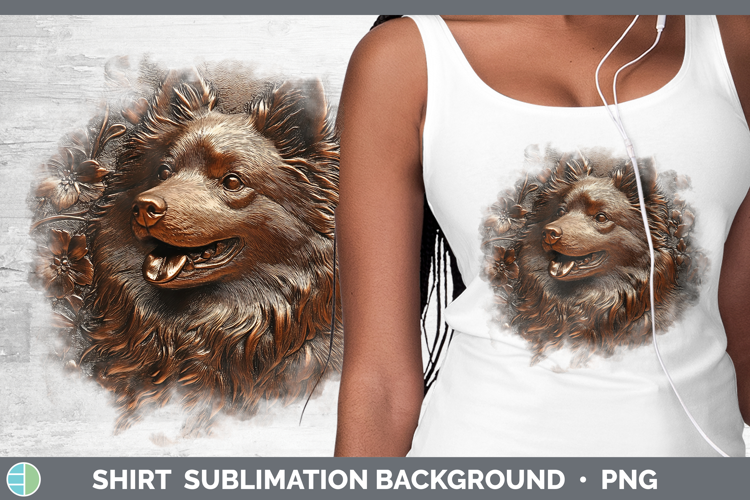 Dogs 04 Copper Relief Keeshond Shirt Sublimation Sublimation