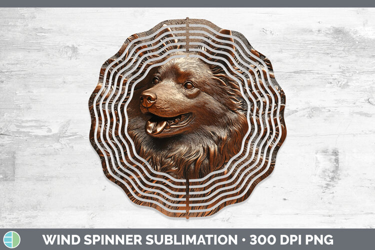 GorgeousDogs 04 Copper Relief Wind Spinner design.