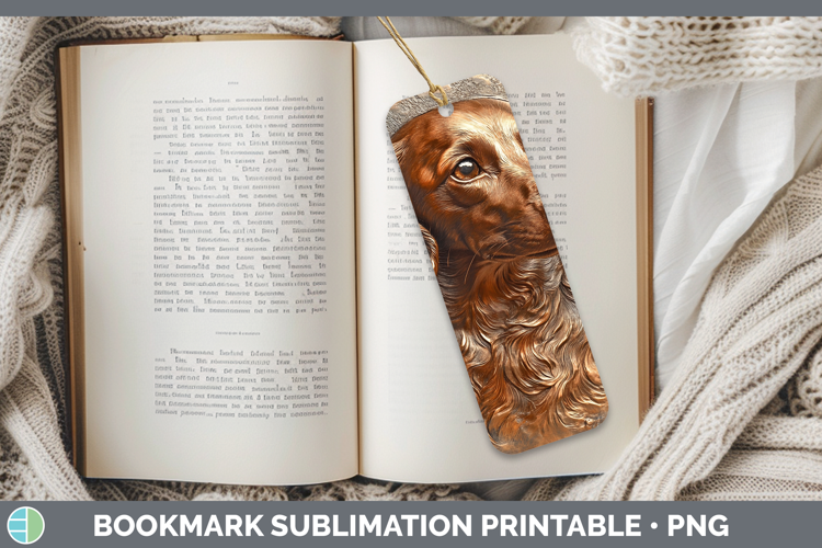 Dogs 04 Copper Relief Long-haired Dachshund Bookmark Sublima