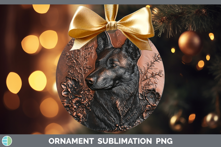 Dogs 04 Copper Relief Norwegian Elkhound Ornament Sublimatio