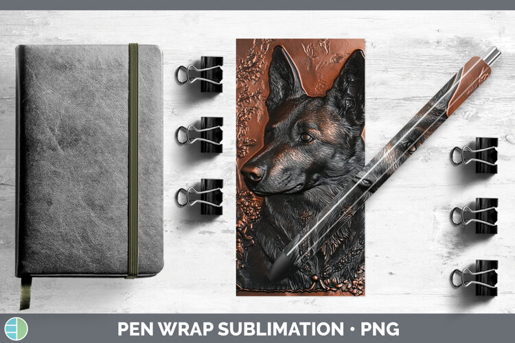 GorgeousDogs 04 Copper Relief Pen Wrap design.